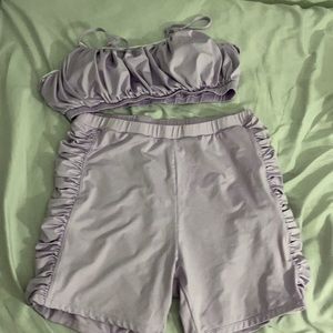 Sports bra & biker short set